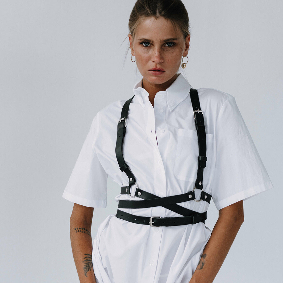 Leather Harness Belt Shirt