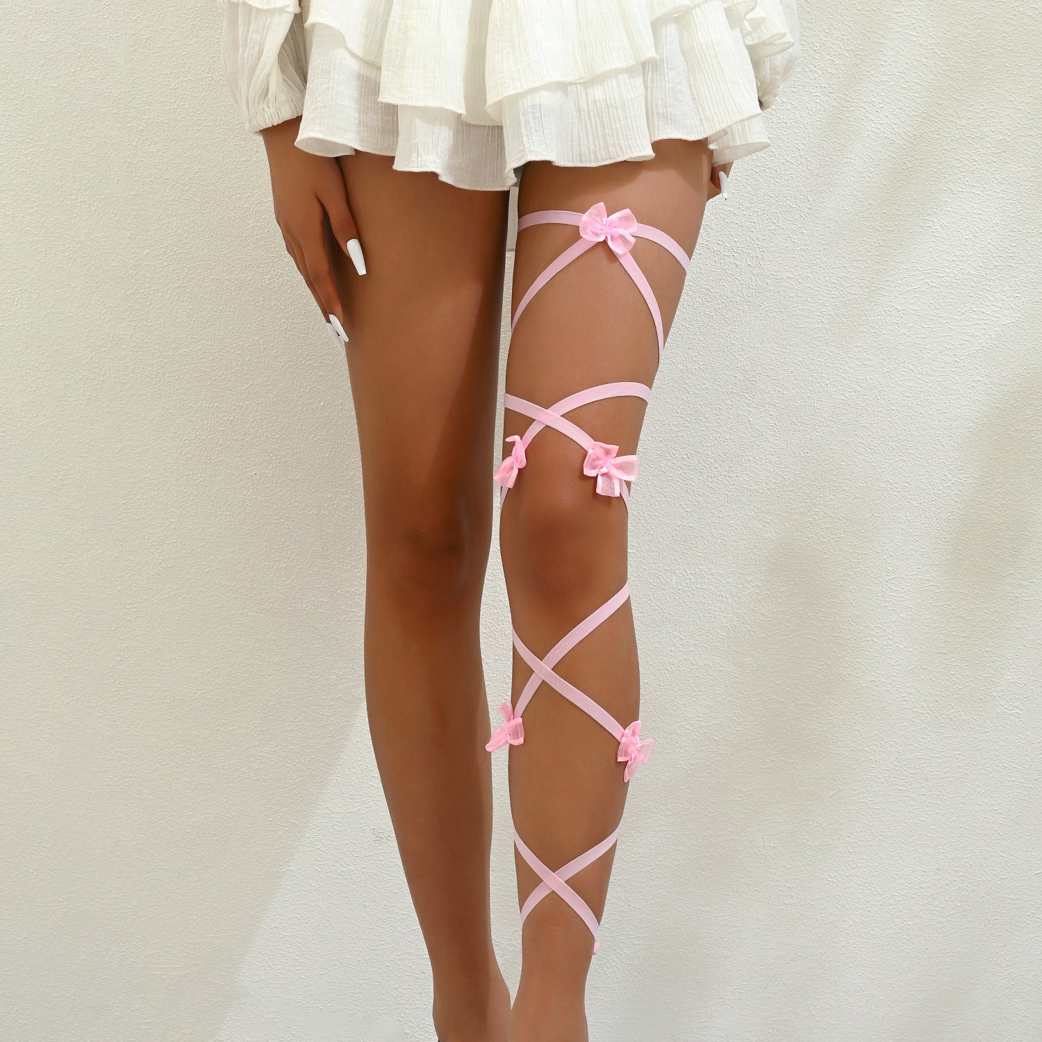 Pink Bow Ivy Leg Garter