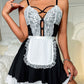 Women Sexy Red Dresses Slutty Lingerie French Maid Costume Role Play