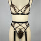 Cougar Lingerie Set Intimate with Garter Belt