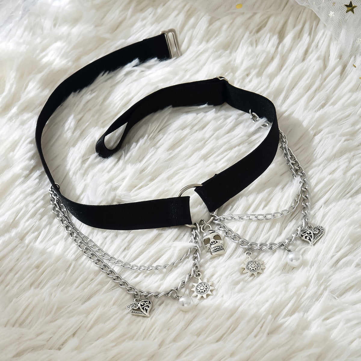Black Halloween Pendant Leg Garter