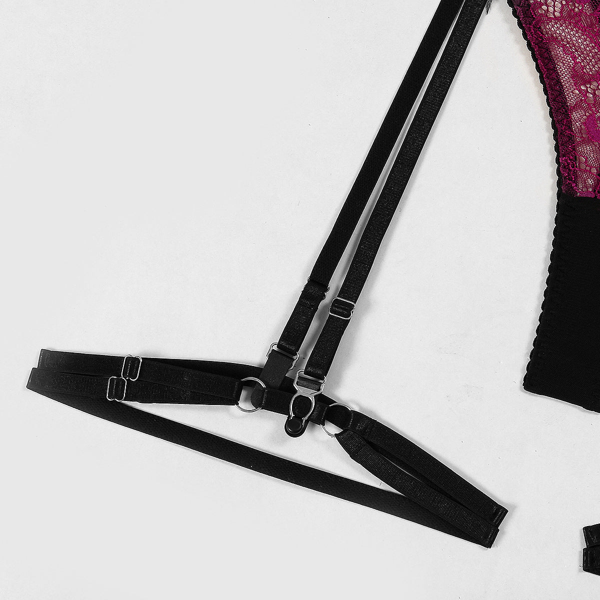Sheer Panties & Bra With Garter