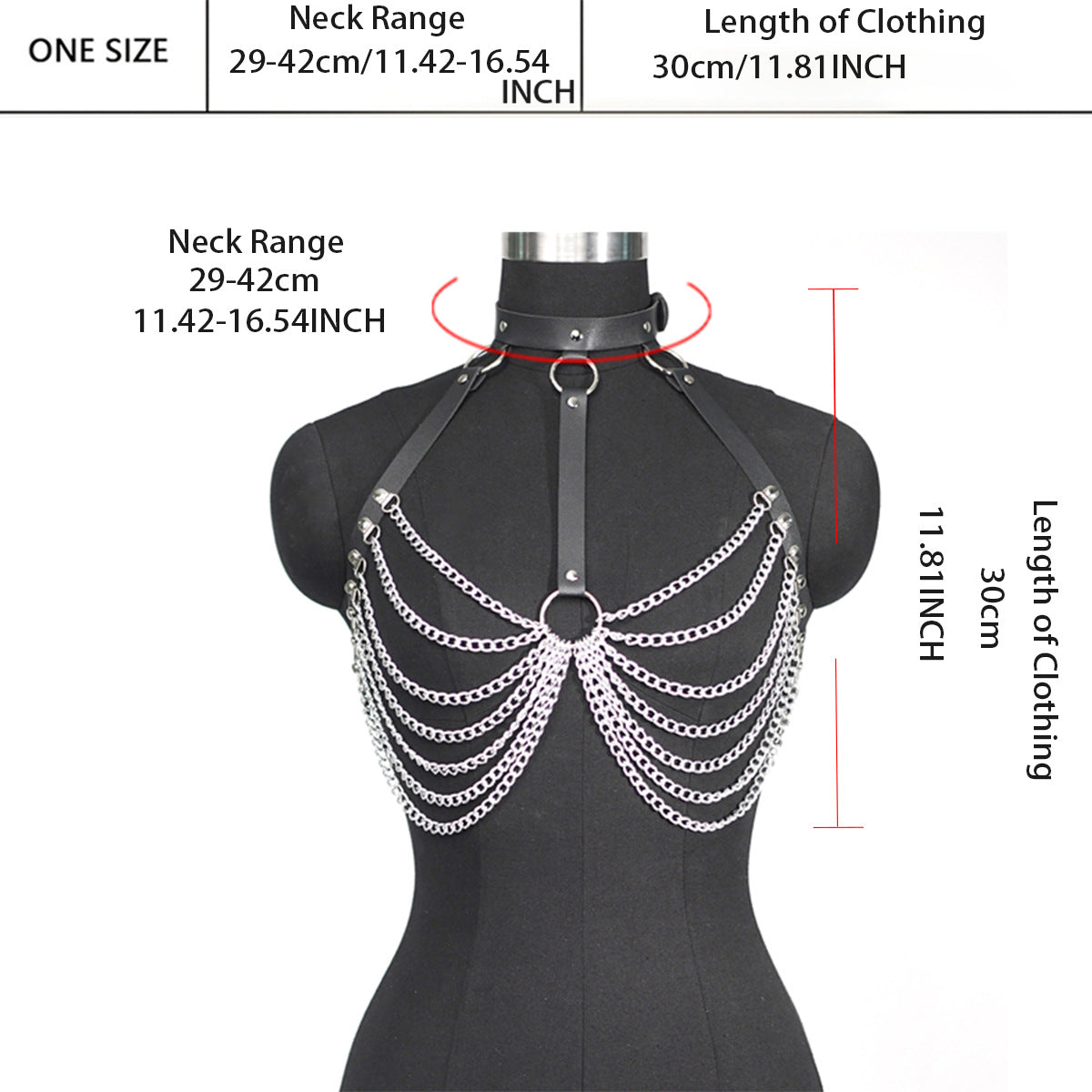 Faux Leather Chest Harness