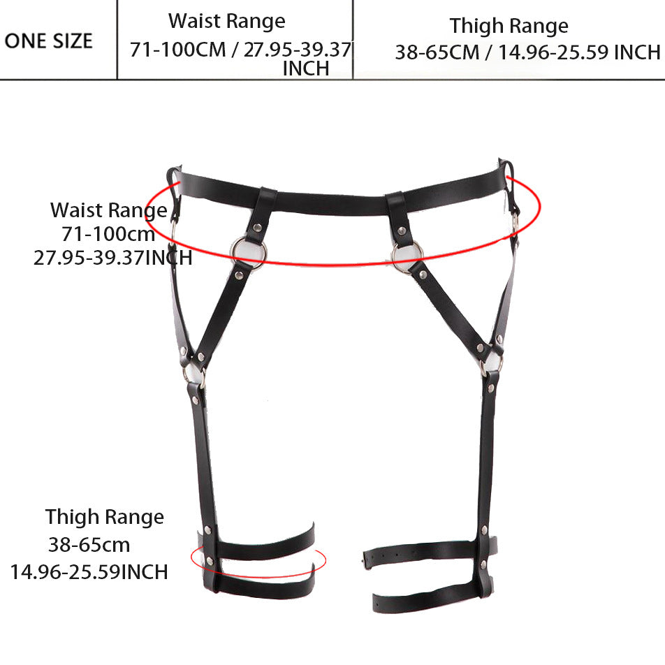 Bondage Leather Leg Harness Female
