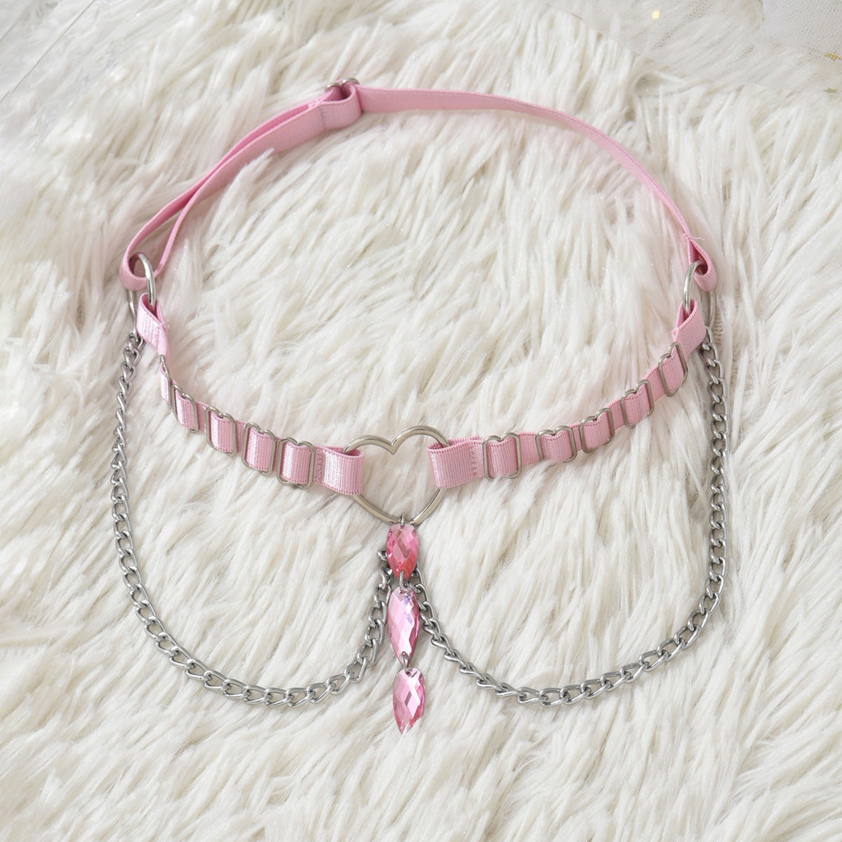 Pink Pendant Chain Leg Garter