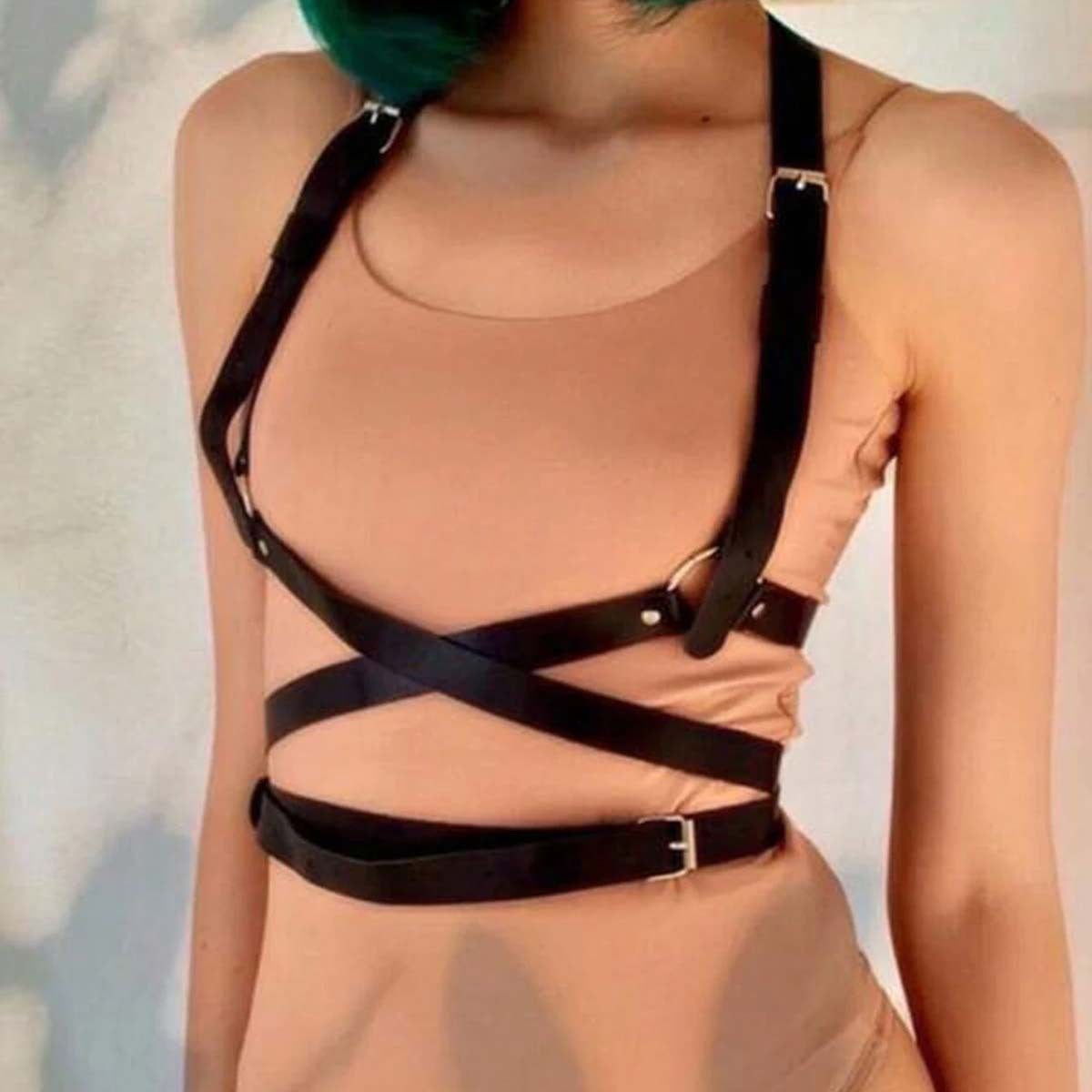Leather Harness Corset Belt