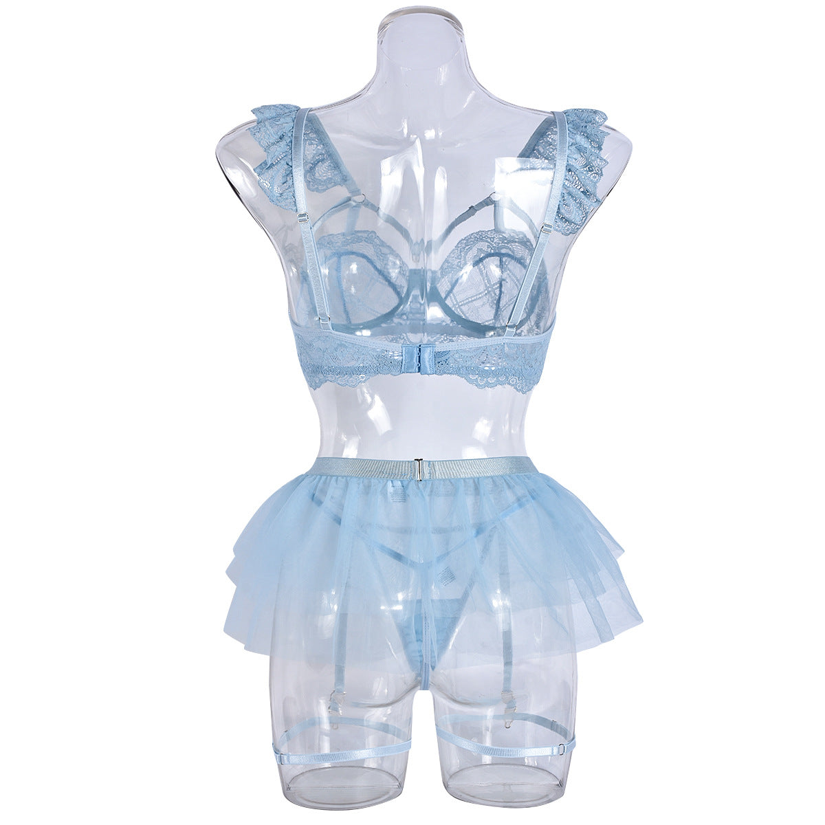 Baby Blue Lace Sheer Lingerie