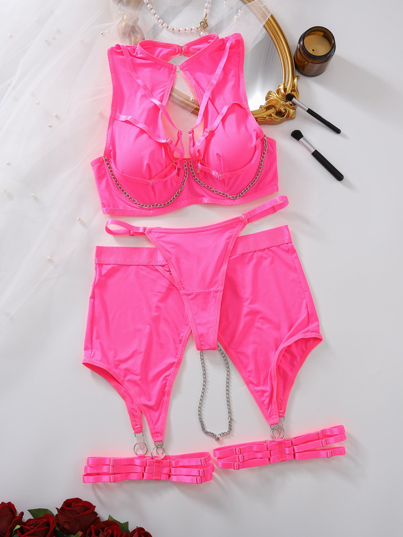 Open Crotch Panties Sheer Bra