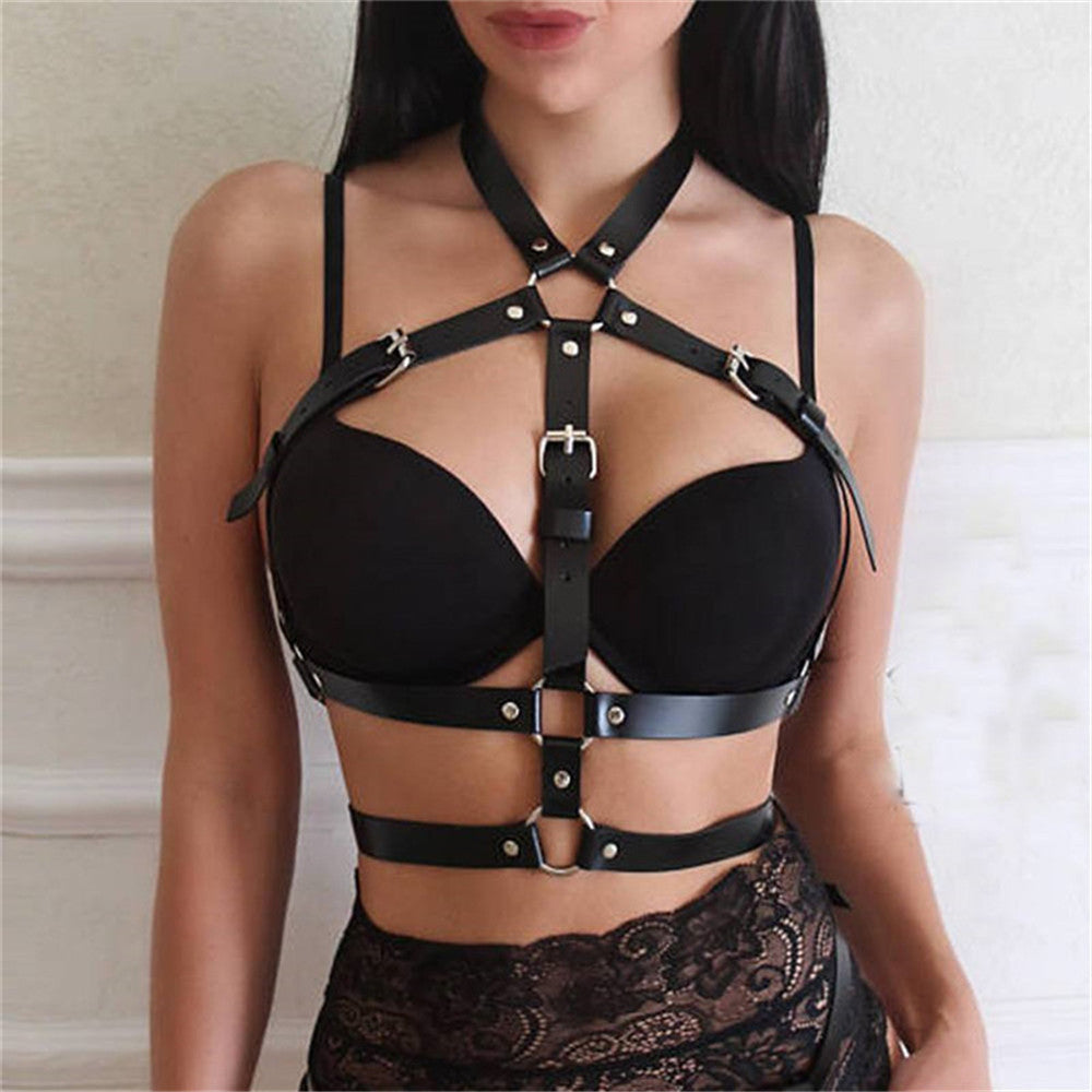 Bdsm Womans Leather Chest Harness