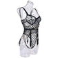 Latina Black Bodysuit Lace Clear Lingerie Red Teddy