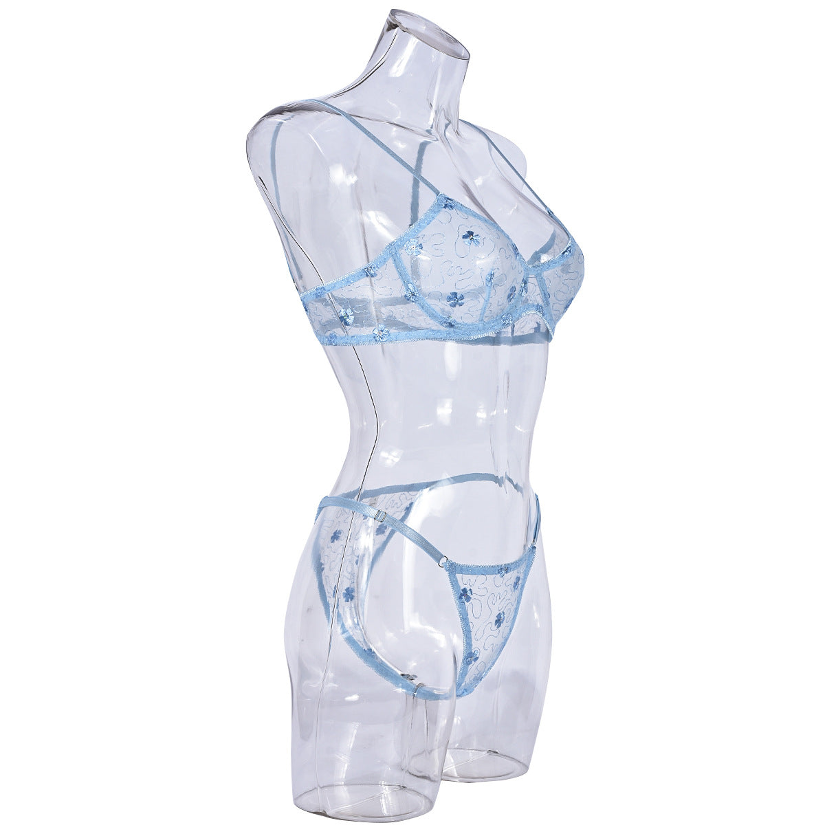 Womens Sheer Lingerie Set Sex Bra & Panty