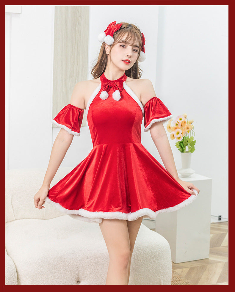 Intimate Sexy Female Christmas Costumes Submissive Lingerie Cosplays Dress Nasty