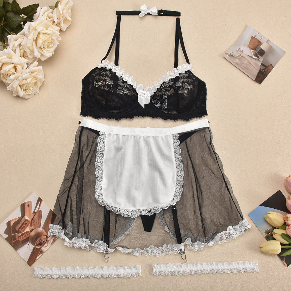 See Through Black Lace Lingerie Halloween Party Sheer