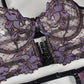 Intimate Black Garter Lingerie Set Revealing Bra & Panty Sexiest