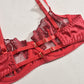 Latina Lingerie Garter Belt Set Lace Bra & Panty Red