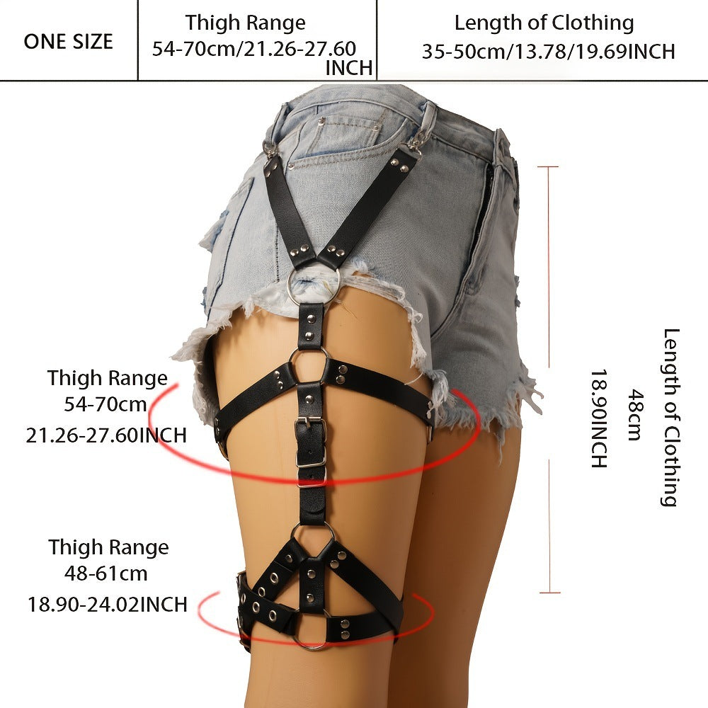 Plus Size Leather Thigh Harness