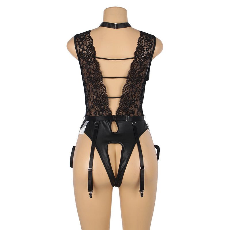 Lace Lace Bodysuits Revealing mature with lingerie Black Teddy