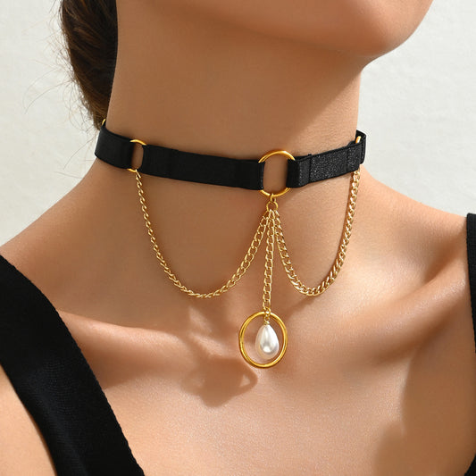 Pearl Gold Chain Sex Choker