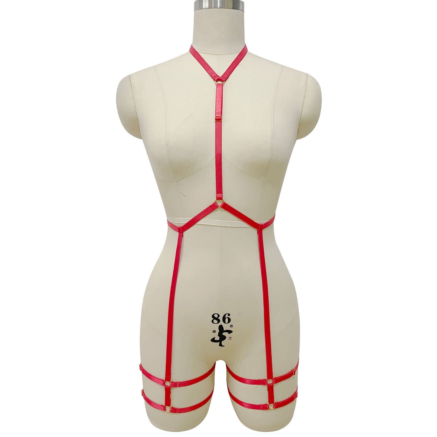 Submissive Red Bodysuit Wife Bondage Harness Lingerie Naughty Teddy