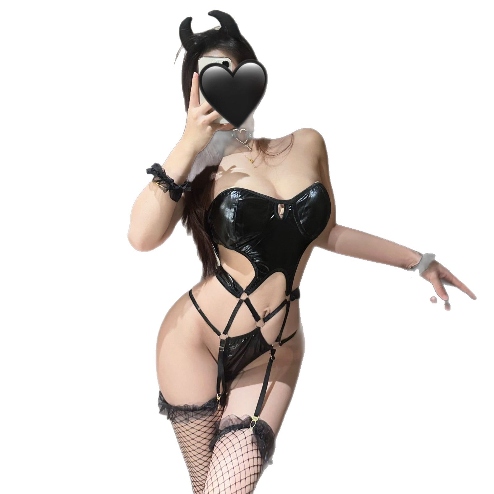 Strapless Vinyl Bodysuit