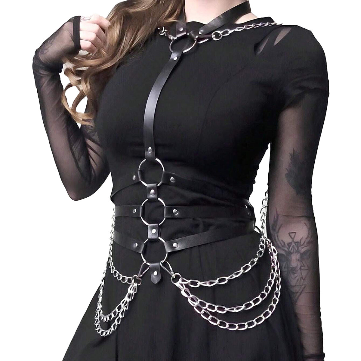 Leather Belt Harness Womens