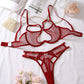 Couples Latina Lingerie Set Sexiest Mesh Lingerie Top Red Bra Panties