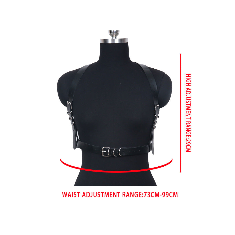 Cheap Women Leather Chest Harness Bra