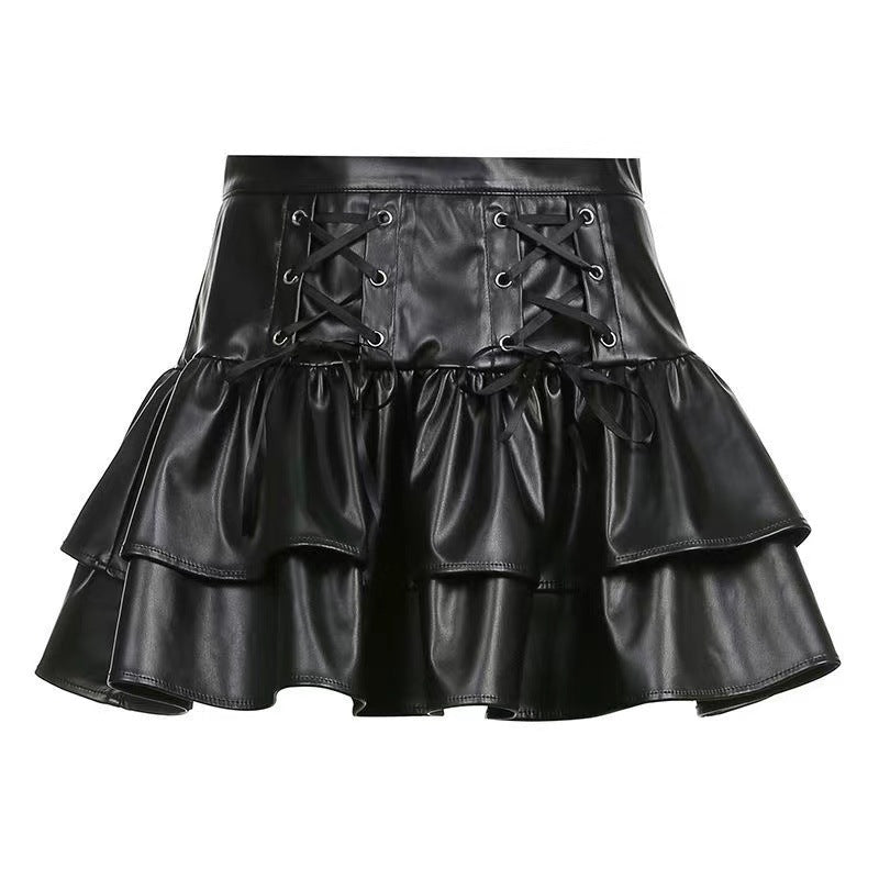 Black Leather Mini Skirt