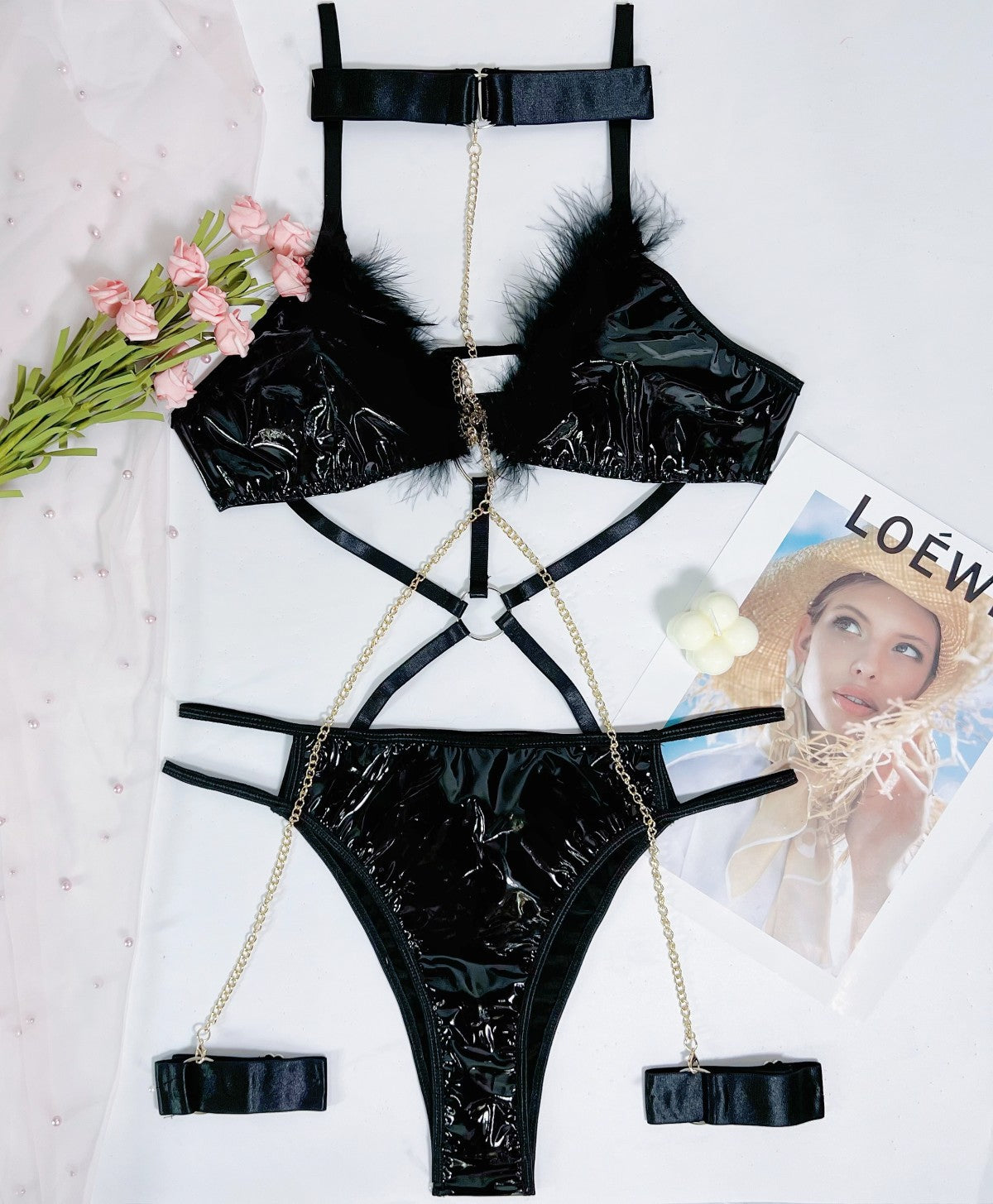 Submissive Women Black Bodysuit Wife Sexy Clubwear Role Play Lingerie