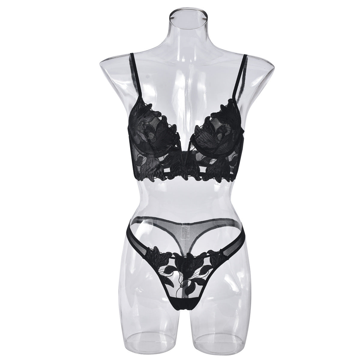 Black Deep V Lingerie Sheer