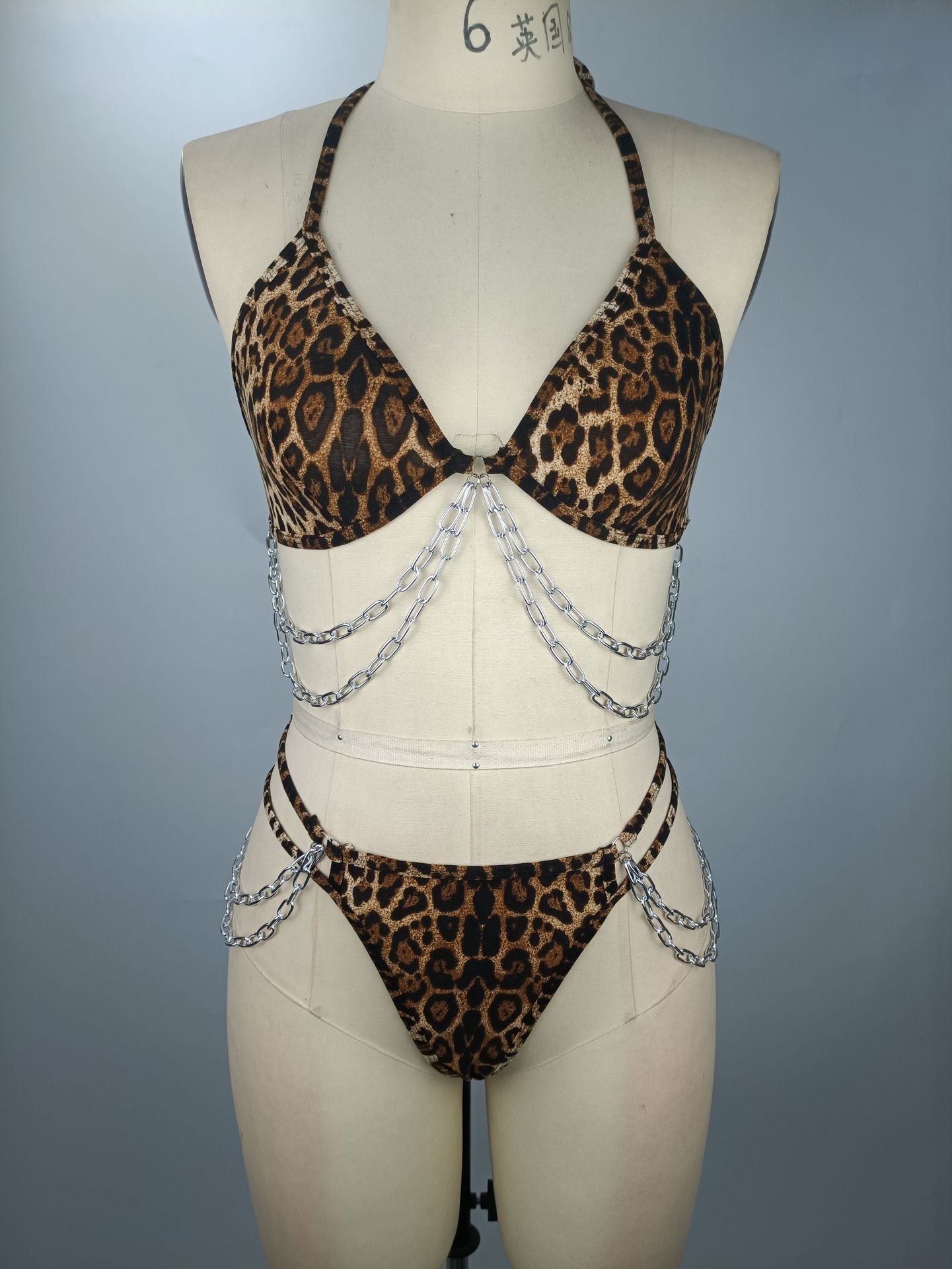 Chain Slutty Lingerie Cougar Set