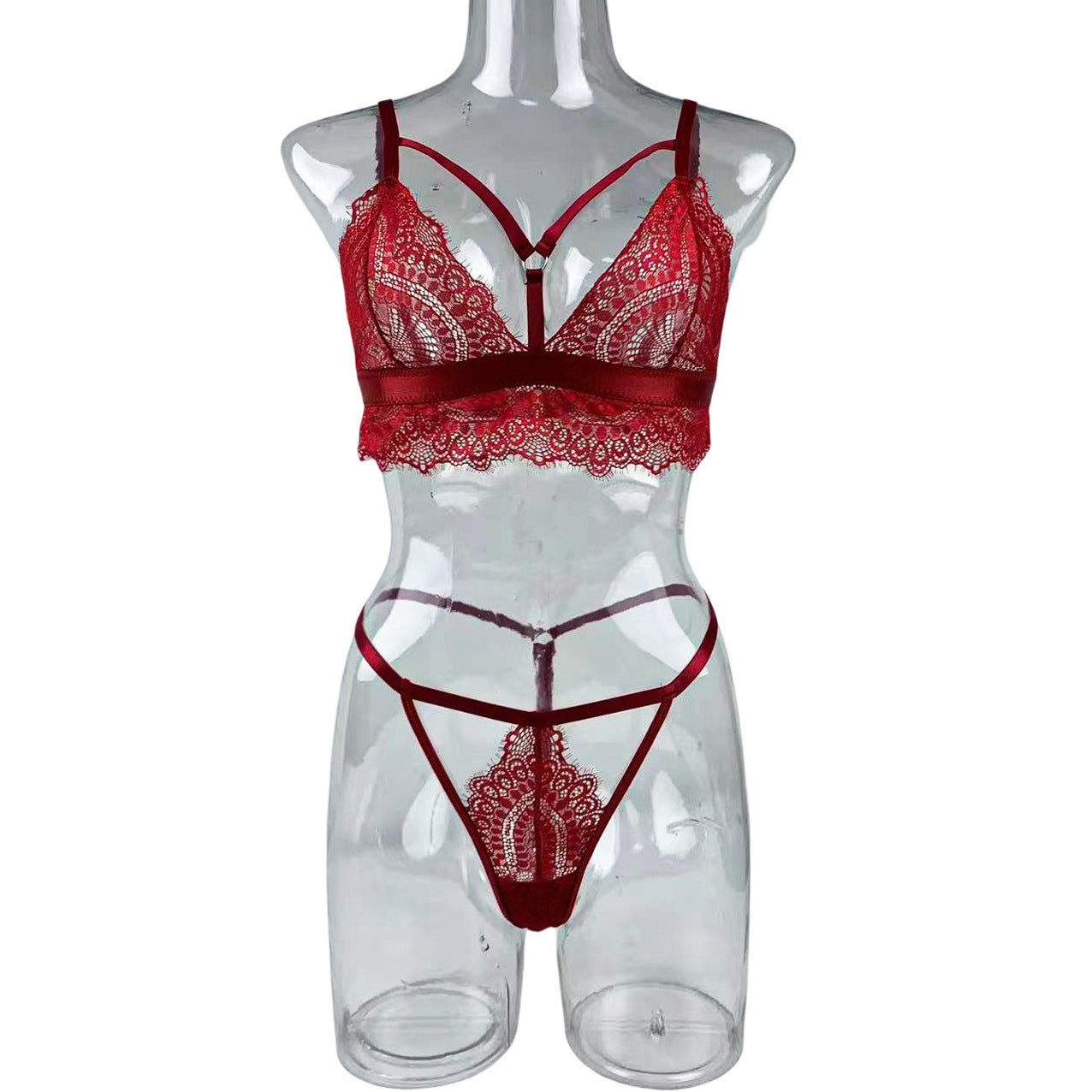 Sheer Crotchless Braless Lingerie