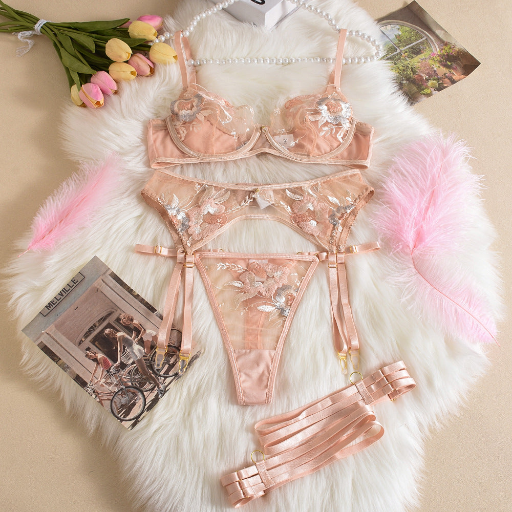 Embroidered Floral Lingerie Sheer