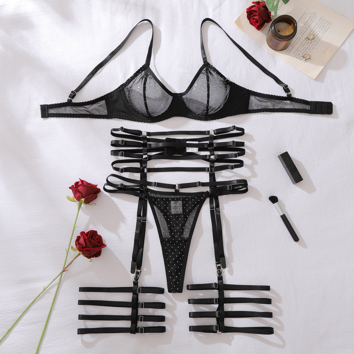 Harness Lace Garter Lingerie Set