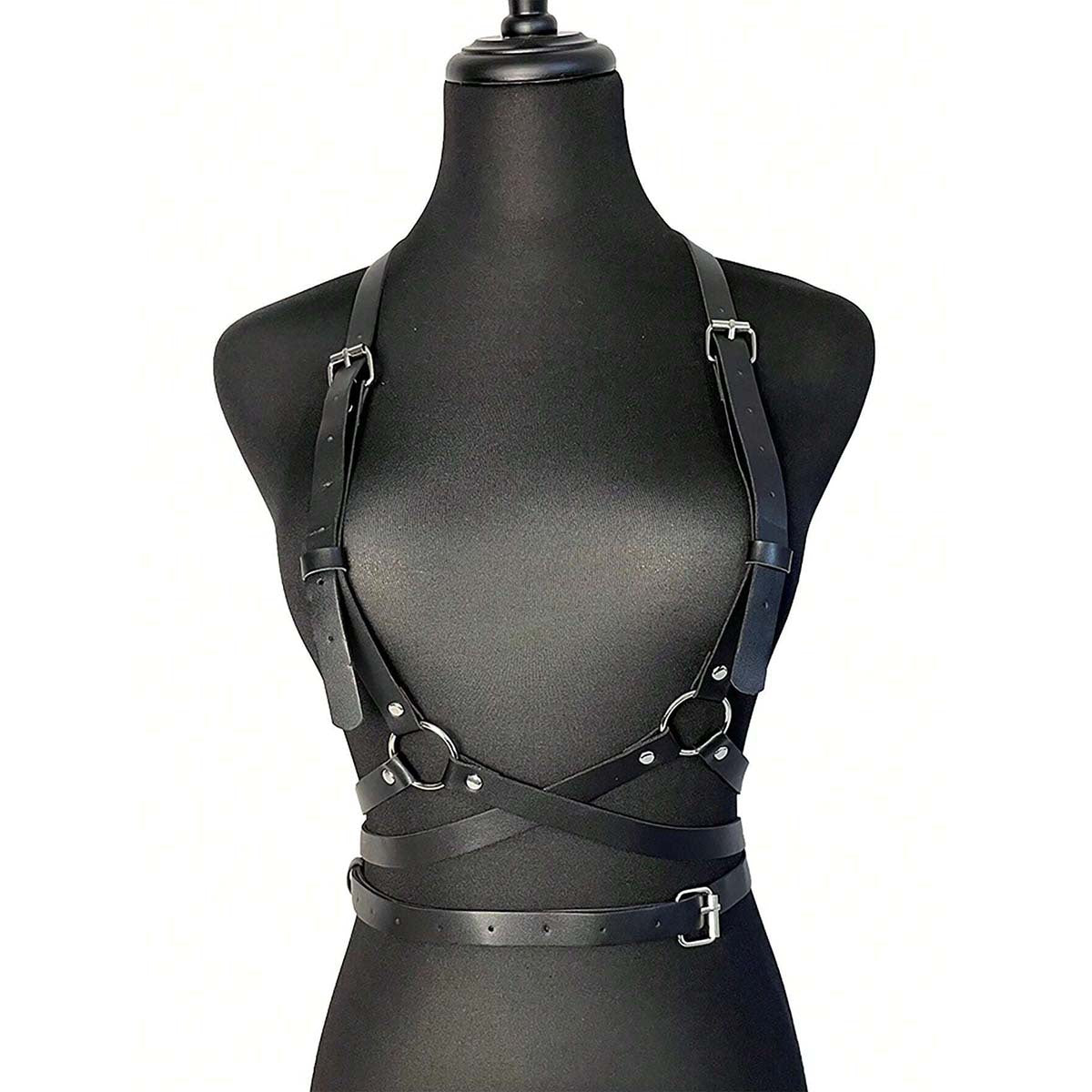 Faux Leather Harness Belt