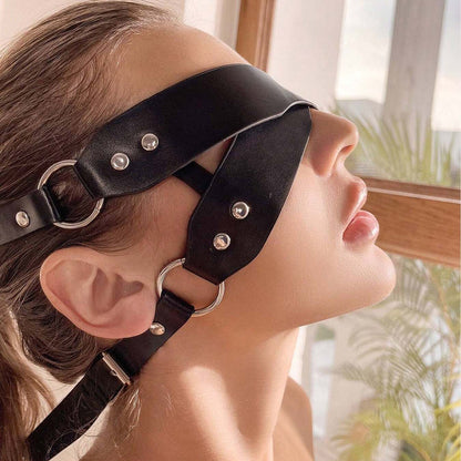 bondage leather Blindfold