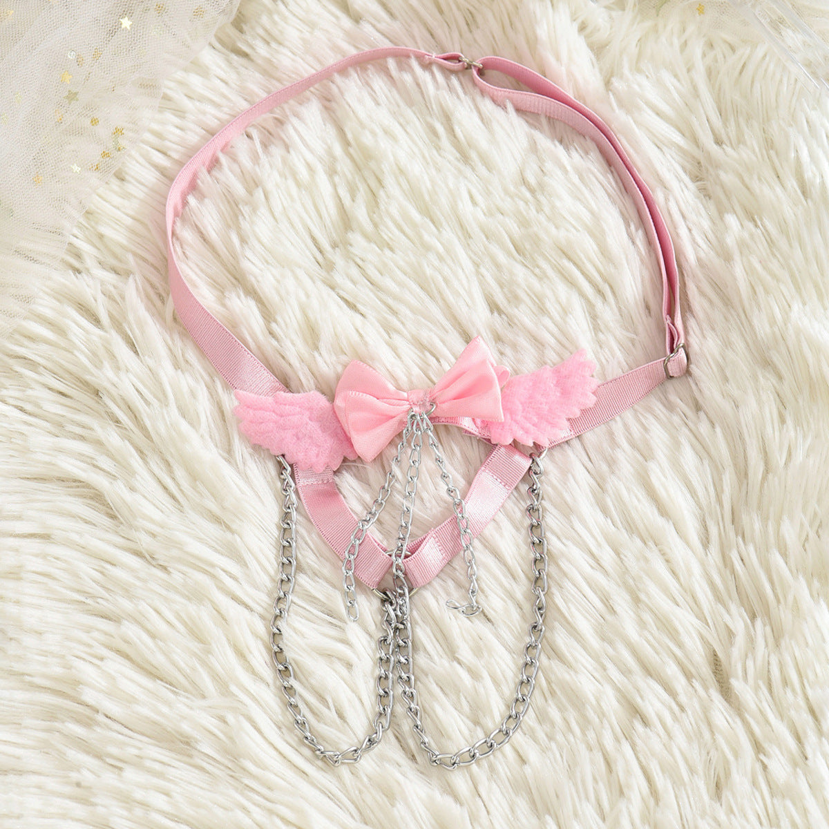 Pink Bow Wings Leg Garter