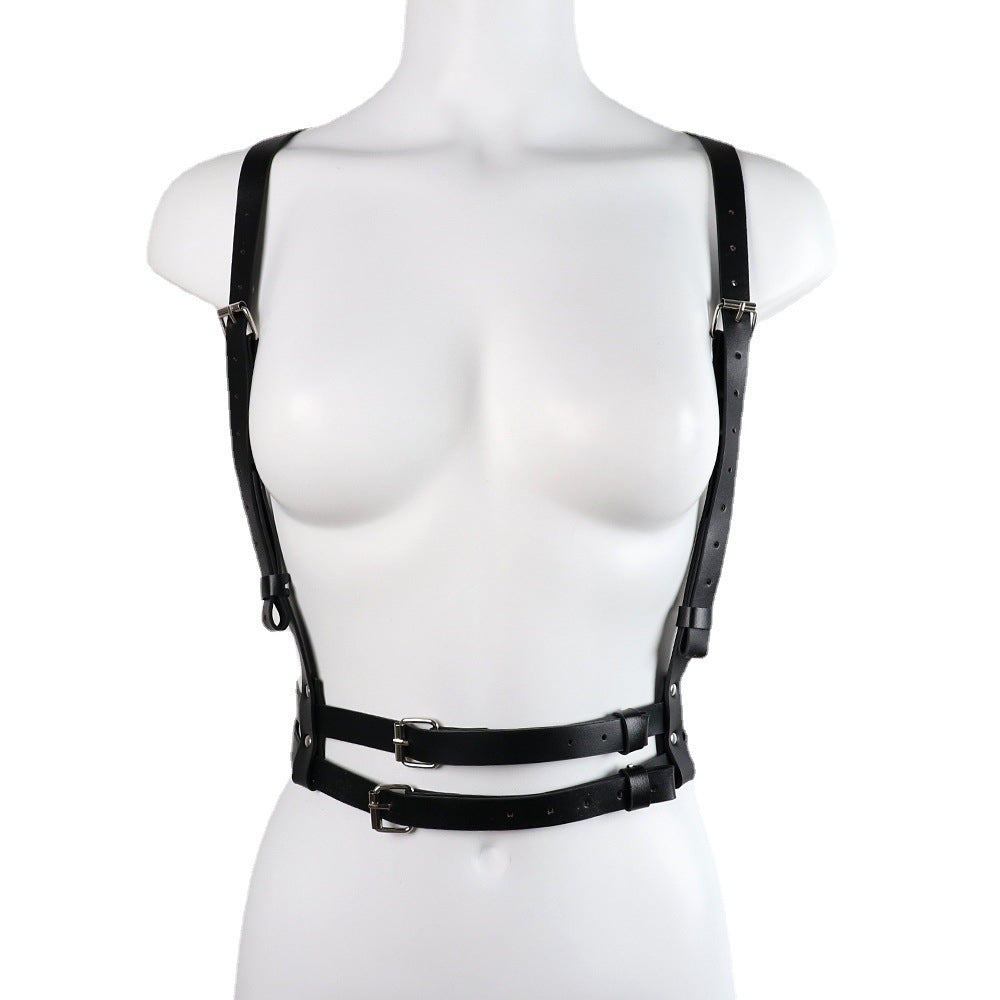 Black Leather Harness Dress