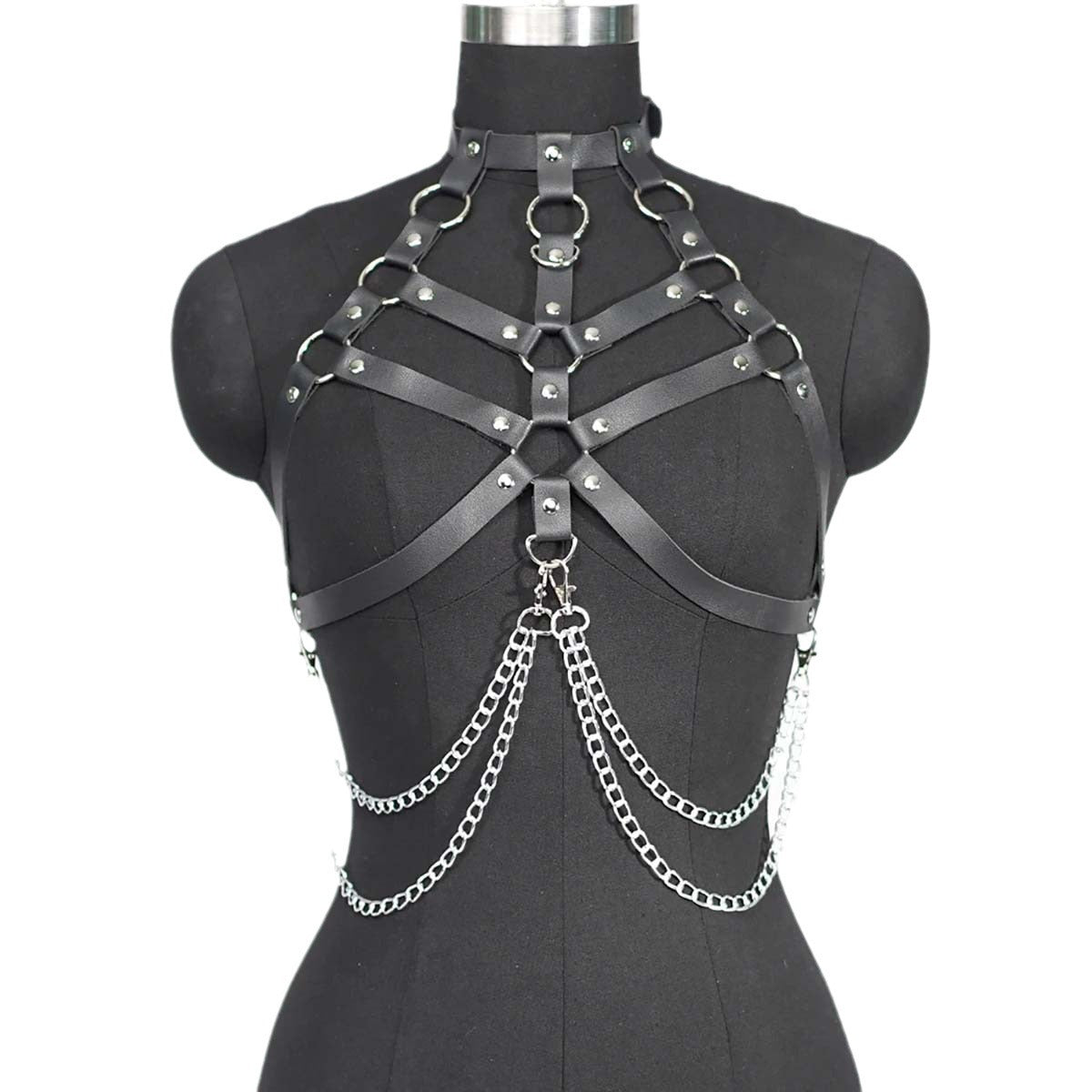 Female Leather Harness Bra
