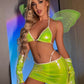 Green Sexy Lingerie Fairy Costume with Gloves