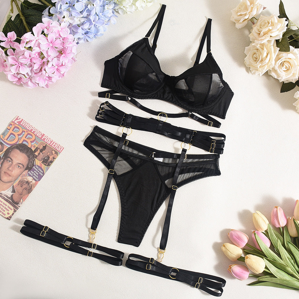 Lingerie Sheer Black Garter