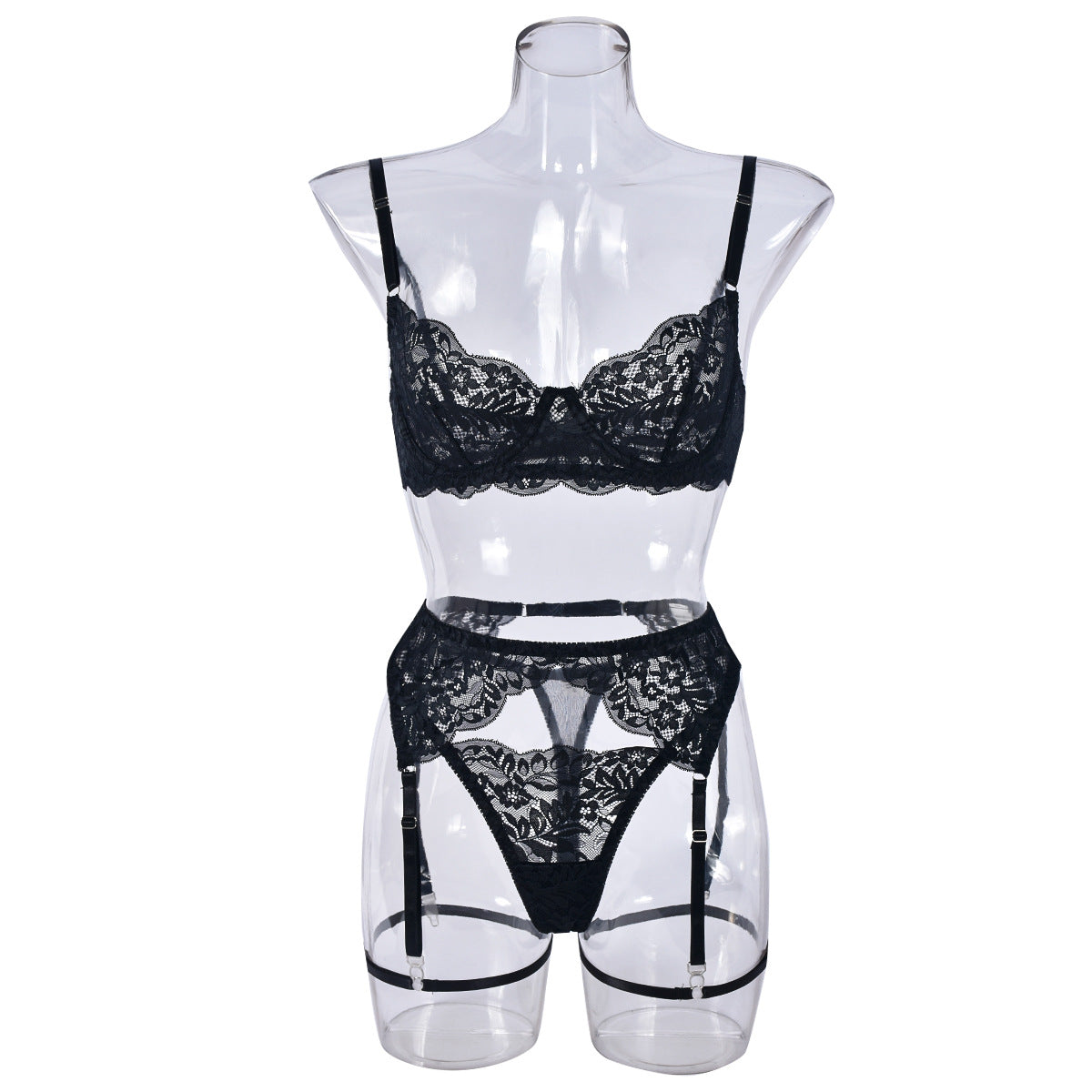 Nasty Garter Lingerie Set Lace Bra & Panty Revealing