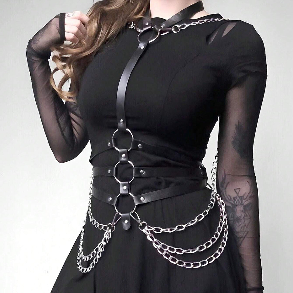 Leather Belt Harness Womens