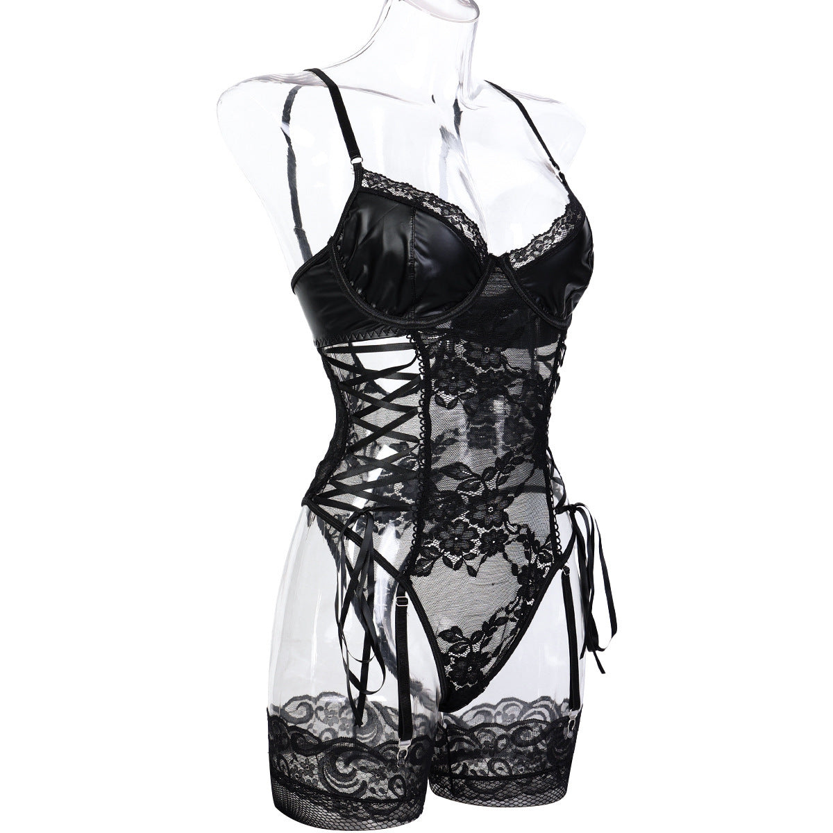 Leather Bodysuit Lingerie