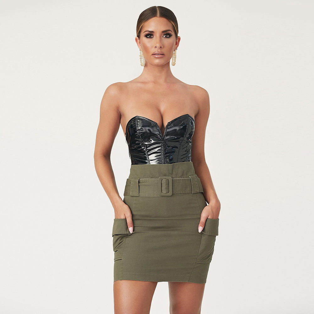 Vinyl Strapless Bodysuit
