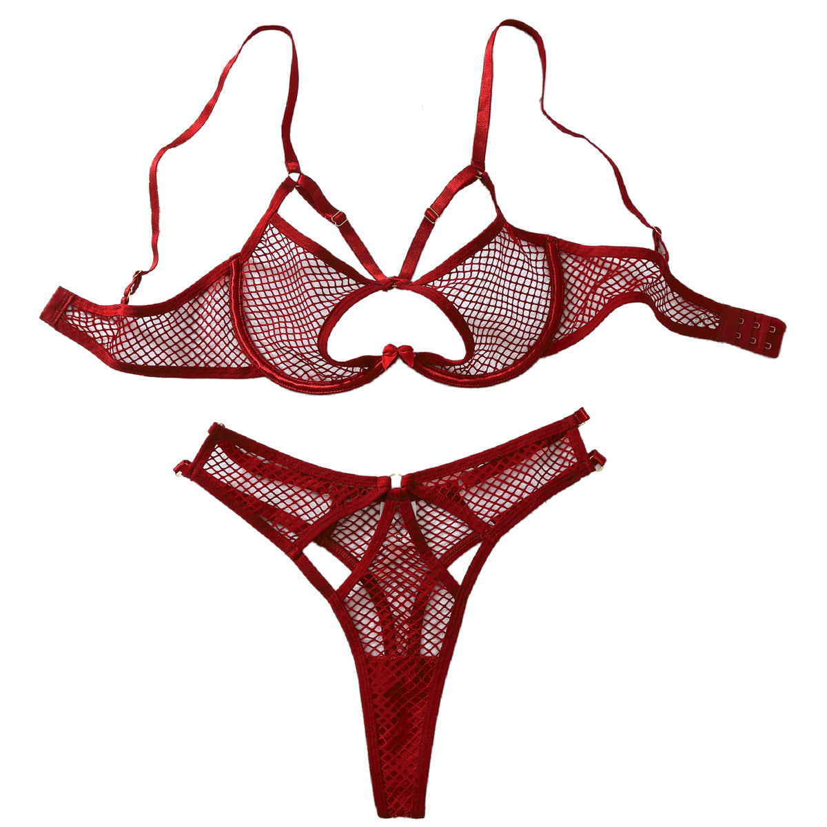 Couples Latina Lingerie Set Sexiest Mesh Lingerie Top Red Bra Panties