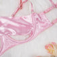 Women Lingerie With Garter Belts Set Intimate Bra & Panty See Thru