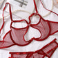 Couples Latina Lingerie Set Sexiest Mesh Lingerie Top Red Bra Panties