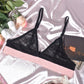 Women Black Sheer Lingerie Set Sexy Bra & Panty