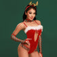 Latina Sexy Christmas Tree Costume Extreme Lingerie Cosplay Bodysuit